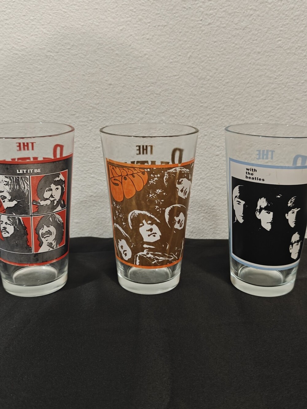 The Beatles Vintage Glass Cups Ringo Paul McCartney George Harrison